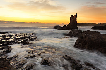 Image showing Sunrise Cathedral Rock, South Coast, Australia