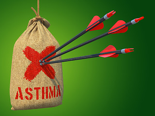 Image showing Asthma - Arrows Hit in Red Mark Target.