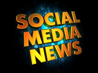 Image showing Social Media News - Gold 3D Words.