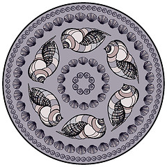 Image showing  Mandala made of Seashells.