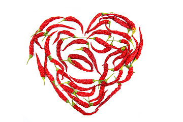 Image showing heart from red chilli pepper 