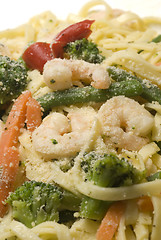 Image showing shrimp scampi primavera