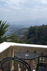 Image showing villa patio over sea