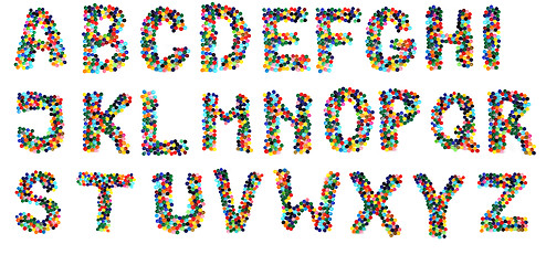 Image showing alphabet from plastic caps  