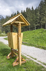 Image showing Wooden trash can