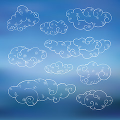 Image showing Vintage clouds set.