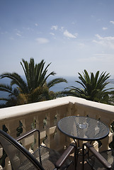 Image showing villa patio over sea