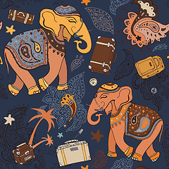 Image showing Elephant. Seamless Vector pattern.