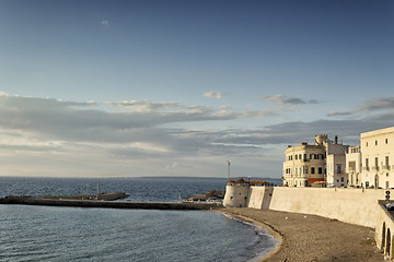 Image showing Beach of the old town of Gallipoli (Le)