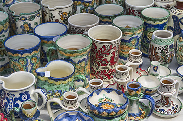 Image showing Romanian pottery: mugs