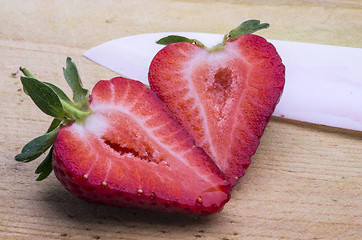 Image showing Strawberry cut in half