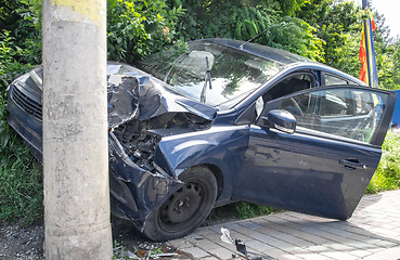 Image showing Hard crushed car