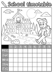 Image showing Coloring book school timetable 5