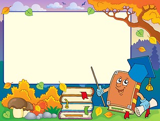 Image showing Autumn frame with book teacher 1
