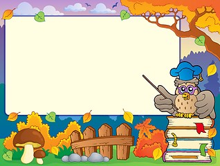 Image showing Autumn frame with owl teacher 1