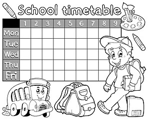 Image showing Coloring book school timetable 1