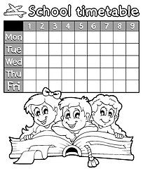 Image showing Coloring book school timetable 2