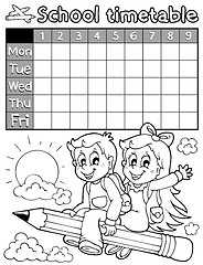 Image showing Coloring book school timetable 3