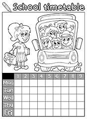 Image showing Coloring book school timetable 7