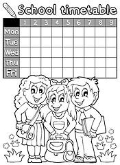 Image showing Coloring book school timetable 4