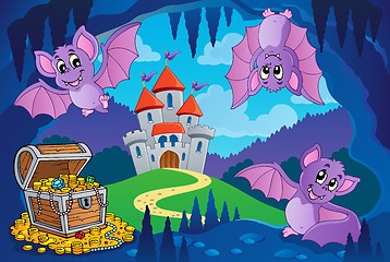 Image showing Bats in fairy tale cave