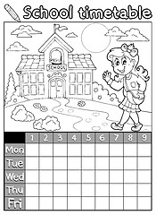 Image showing Coloring book school timetable 6