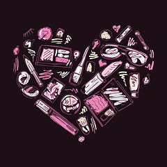 Image showing Heart of Makeup products set.