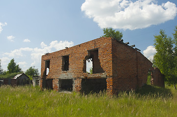 Image showing Abandoned damaged house