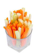 Image showing Fresh green celery and carrot