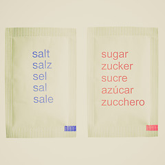 Image showing Retro look Salt and sugar