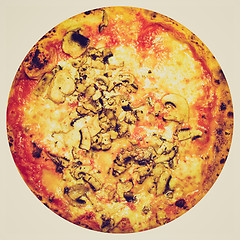 Image showing Retro look Mushroom Pizza