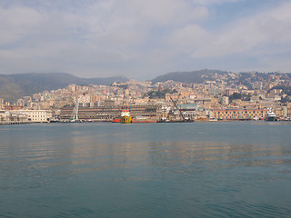 Image showing View of Genoa Italy from the sea