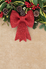 Image showing Christmas Red Bow Decoration