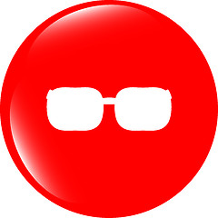 Image showing glasses sign icon. Eyeglass frame symbol. web shiny button