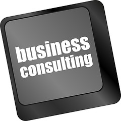 Image showing Computer keyboard with business consulting key. business concept