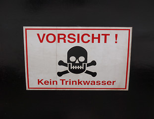 Image showing No drinking water sign