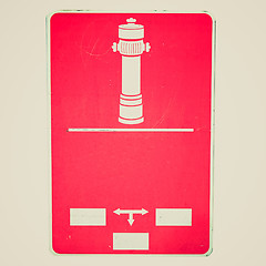 Image showing Retro look Fire hydrant sign