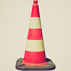 Image showing Retro look Traffic cone