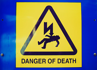 Image showing Retro look Danger of death Electric shock