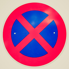 Image showing Retro look No parking sign