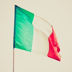 Image showing Retro look Italian flag