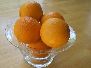 Image showing oranges in glass bowl