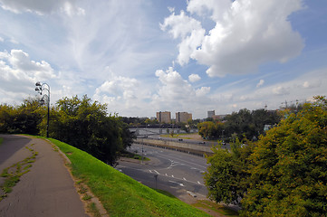 Image showing View on a river band Yauza