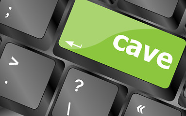 Image showing cave key on computer keyboard button