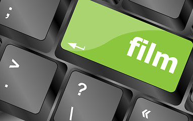 Image showing film button on computer pc keyboard key