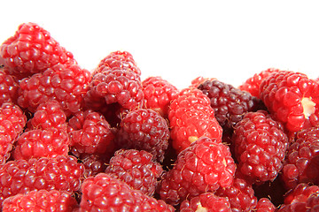 Image showing big red raspberries background