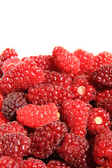 Image showing big red raspberries background