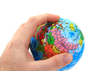 Image showing world globe in human hand 