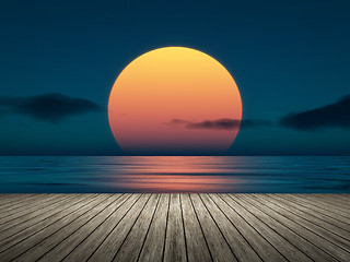 Image showing big sunset