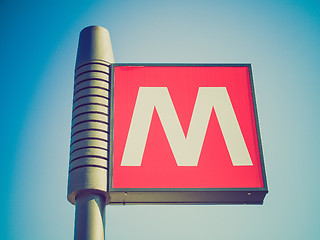 Image showing Retro look Subway sign